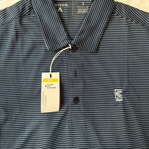Antigua Men's Navy Striped Polo